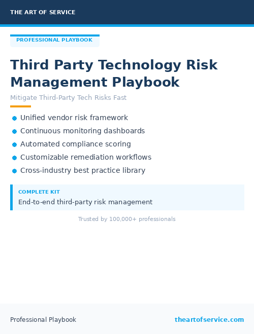 Third Party Technology Risk Management Playbook