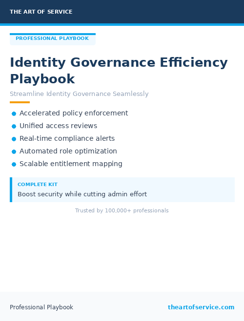 Identity Governance Efficiency Playbook