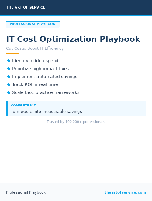 IT Cost Optimization Playbook