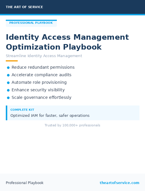 Identity Access Management Optimization Playbook