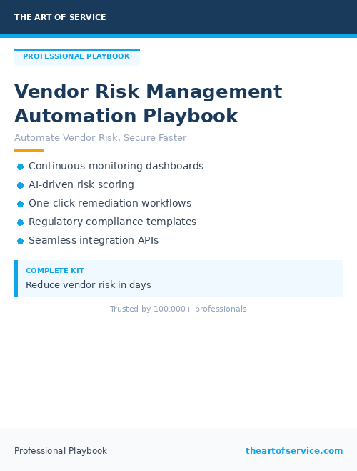Vendor Risk Management Automation Playbook
