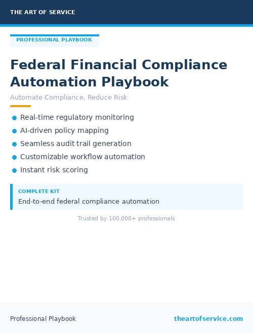 Federal Financial Compliance Automation Playbook