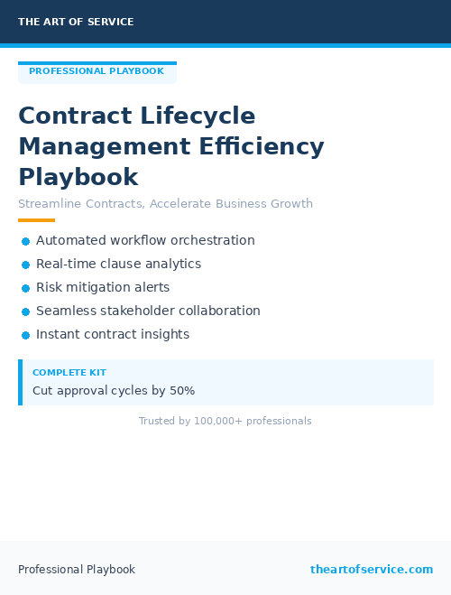 Contract Lifecycle Management Efficiency Playbook