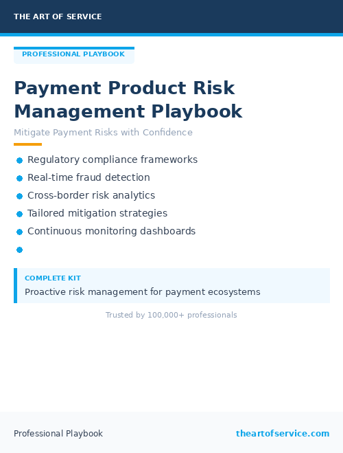 Payment Product Risk Management Playbook