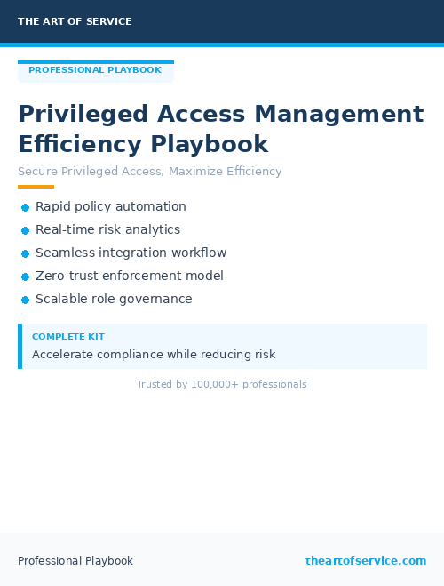 Privileged Access Management Efficiency Playbook