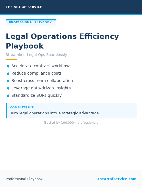 Legal Operations Efficiency Playbook