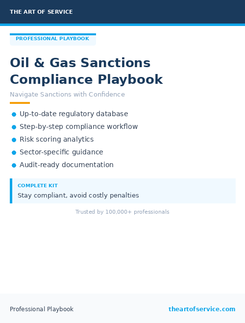 Oil & Gas Sanctions Compliance Playbook
