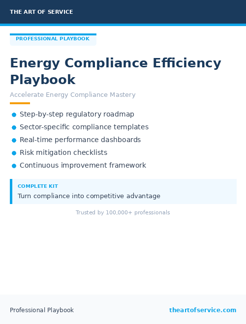 Energy Compliance Efficiency Playbook