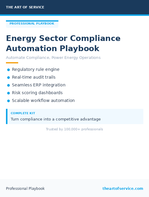 Energy Sector Compliance Automation Playbook