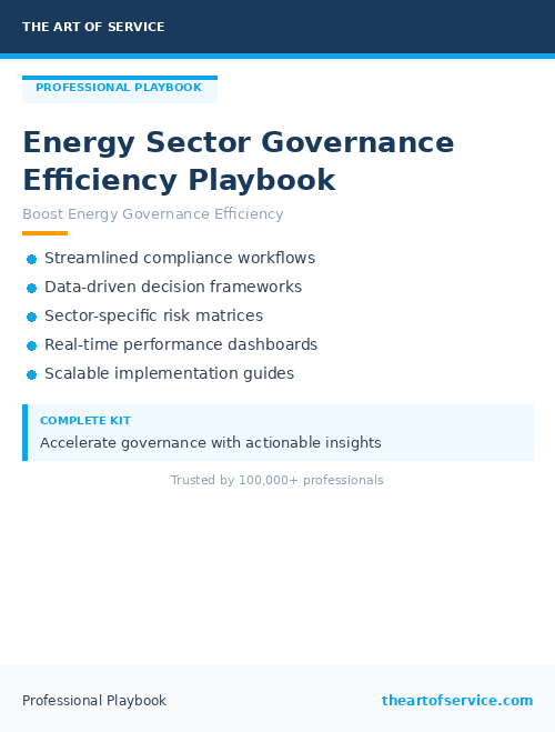 Energy Sector Governance Efficiency Playbook