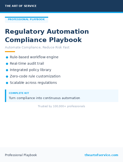 Regulatory Automation Compliance Playbook