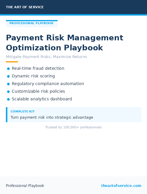 Payment Risk Management Optimization Playbook