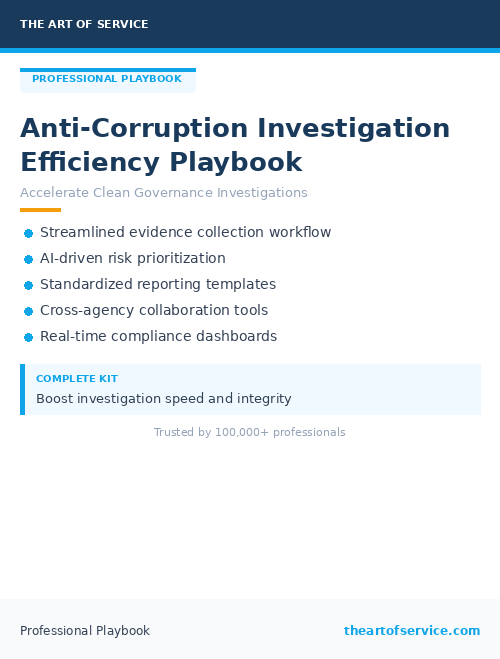 Anti-Corruption Investigation Efficiency Playbook