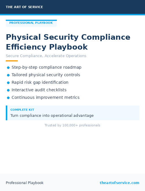 Physical Security Compliance Efficiency Playbook