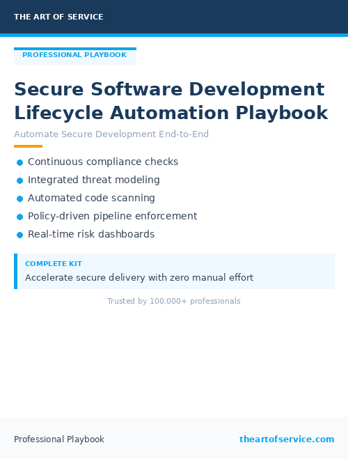 Secure Software Development Lifecycle Automation Playbook