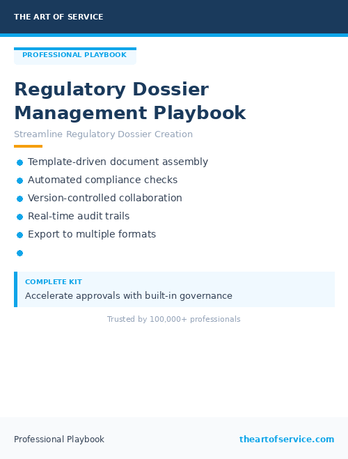 Regulatory Dossier Management Playbook
