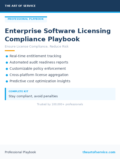 Enterprise Software Licensing Compliance Playbook