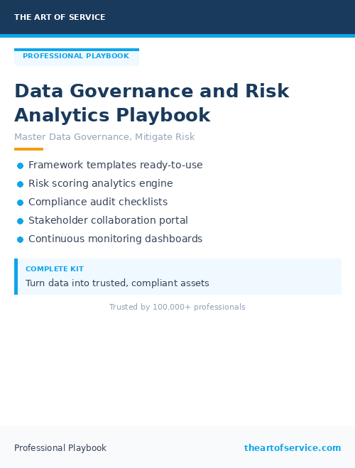 Data Governance and Risk Analytics Playbook