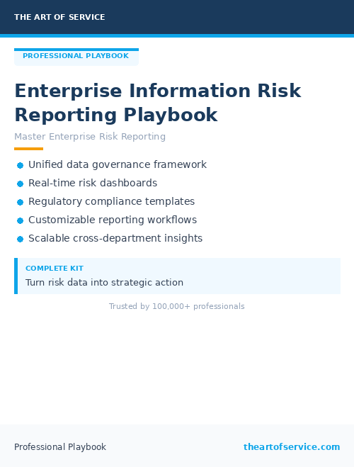 Enterprise Information Risk Reporting Playbook