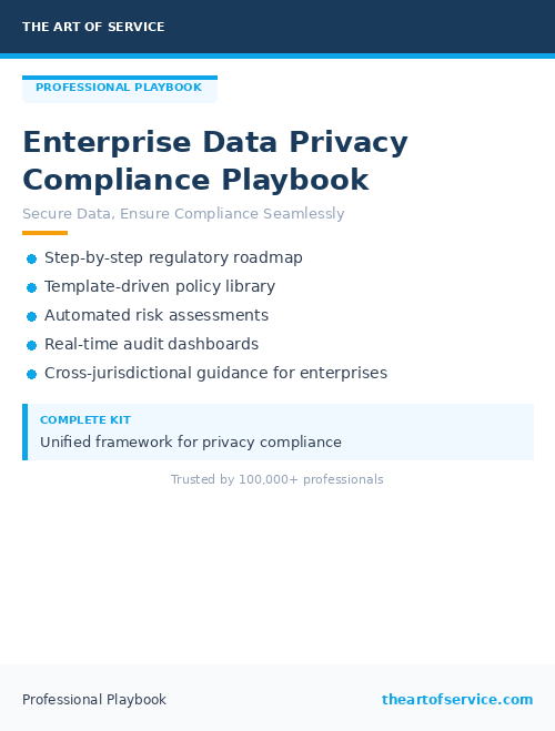 Enterprise Data Privacy Compliance Playbook