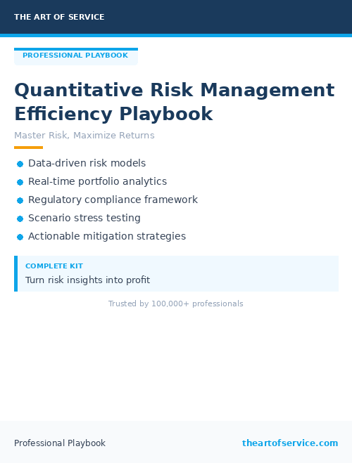 Quantitative Risk Management Efficiency Playbook