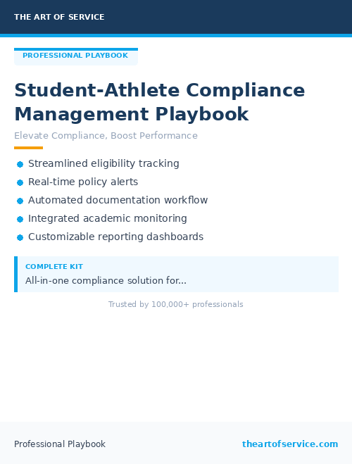 Student-Athlete Compliance Management Playbook