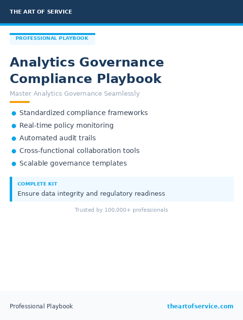 Analytics Governance Compliance Playbook