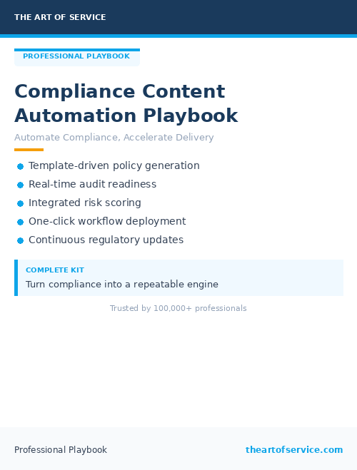 Compliance Content Automation Playbook