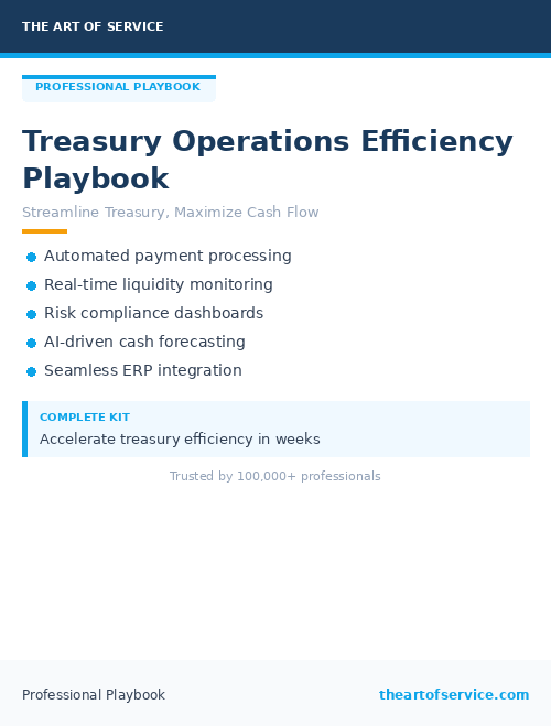 Treasury Operations Efficiency Playbook