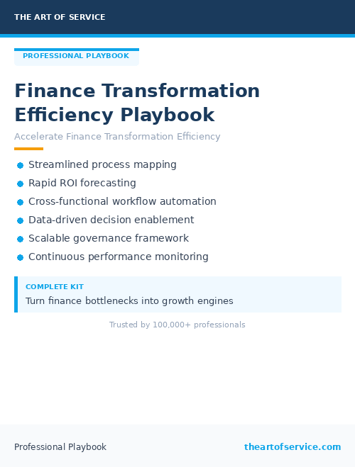 Finance Transformation Efficiency Playbook
