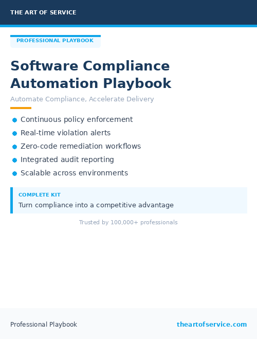 Software Compliance Automation Playbook