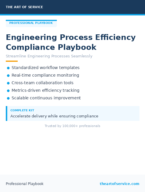 Engineering Process Efficiency Compliance Playbook
