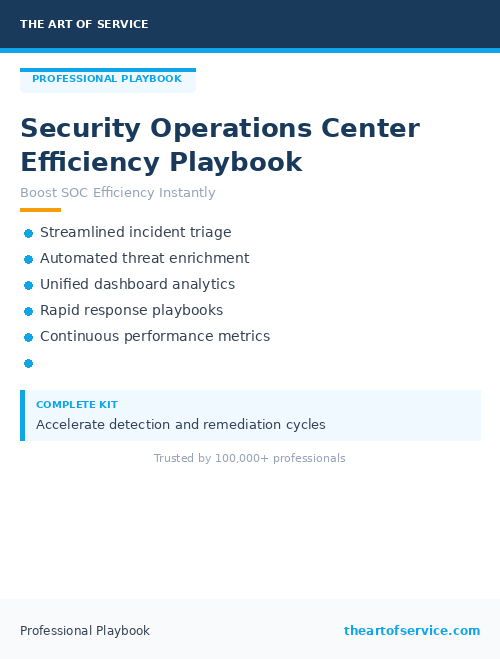 Security Operations Center Efficiency Playbook