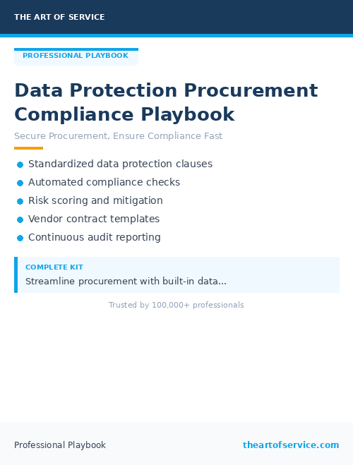 Data Protection Procurement Compliance Playbook