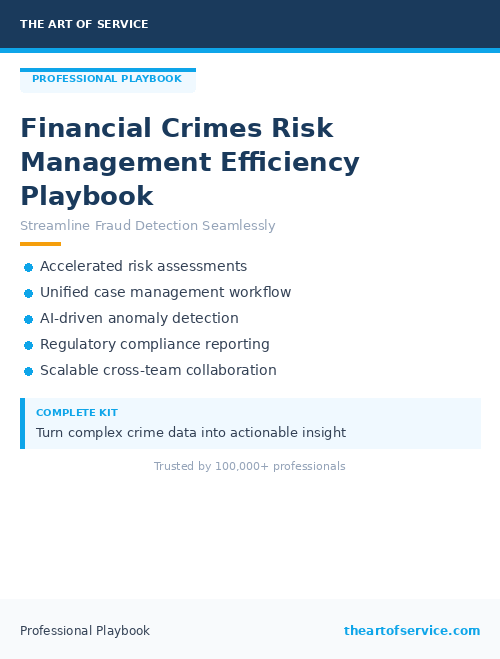 Financial Crimes Risk Management Efficiency Playbook
