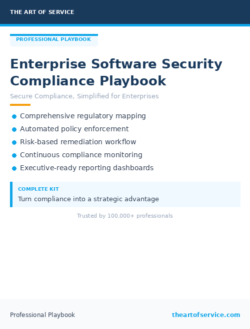 Enterprise Software Security Compliance Playbook