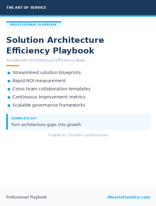 Solution Architecture Efficiency Playbook