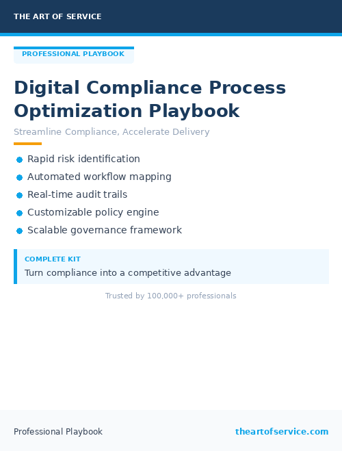Digital Compliance Process Optimization Playbook