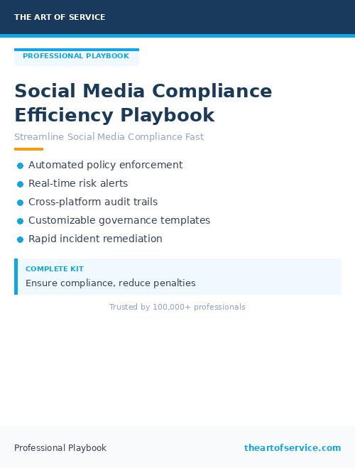 Social Media Compliance Efficiency Playbook