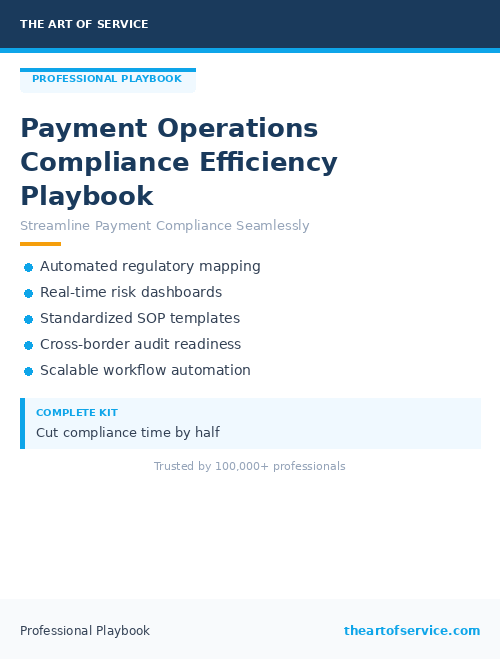Payment Operations Compliance Efficiency Playbook