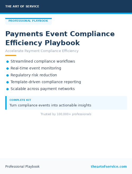 Payments Event Compliance Efficiency Playbook