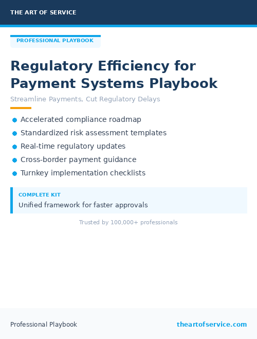 Regulatory Efficiency for Payment Systems Playbook