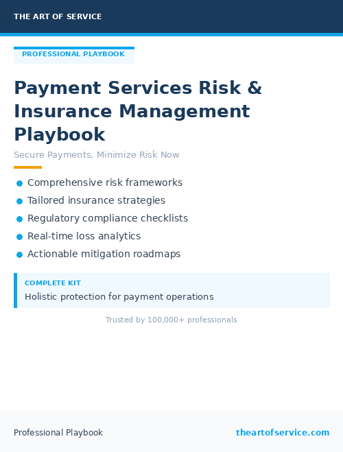 Payment Services Risk & Insurance Management Playbook