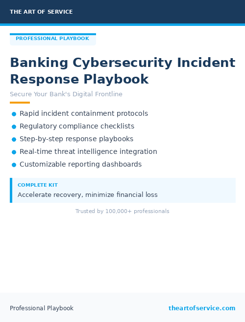 Banking Cybersecurity Incident Response Playbook