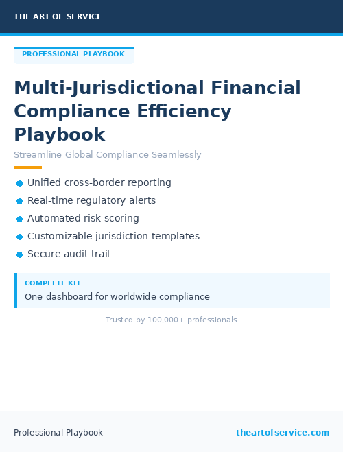 Multi-Jurisdictional Financial Compliance Efficiency Playbook