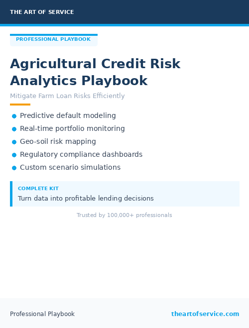 Agricultural Credit Risk Analytics Playbook