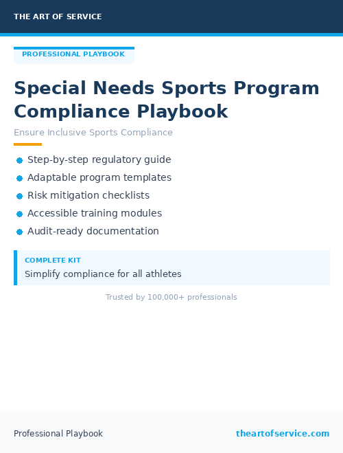 Special Needs Sports Program Compliance Playbook