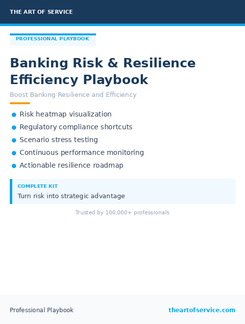 Banking Risk & Resilience Efficiency Playbook