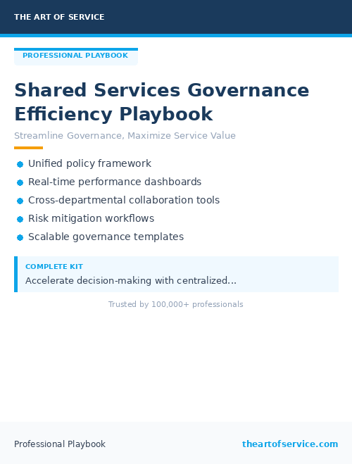 Shared Services Governance Efficiency Playbook