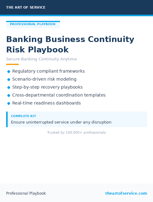 Banking Business Continuity Risk Playbook